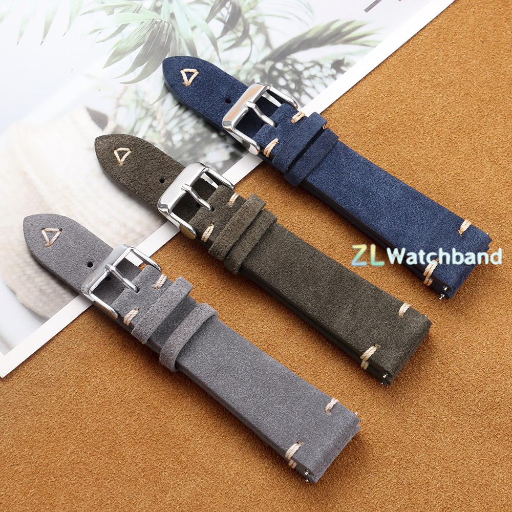 Suede Strap Watch - 20mm 22mm Soft Suede Watch Strap