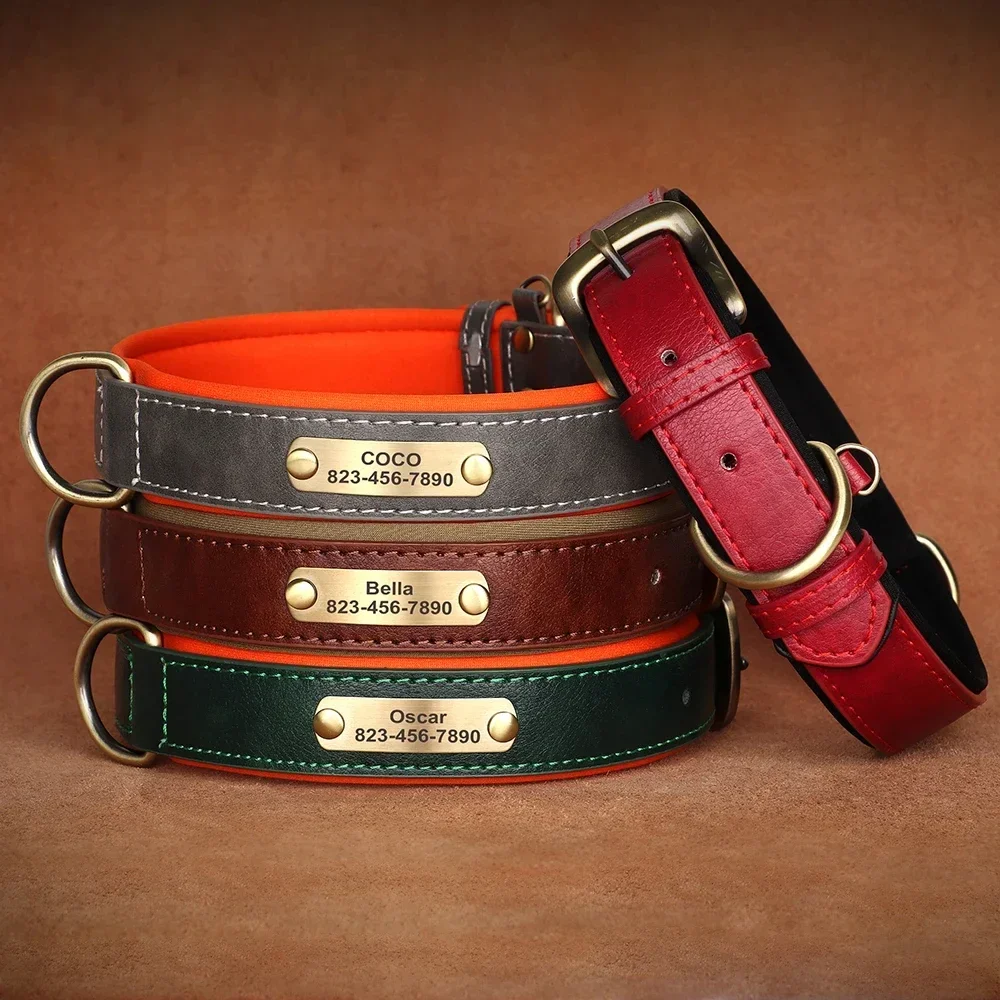 Leather Strap Quick Release - Personalized Customized Leather ID Nameplate Dog