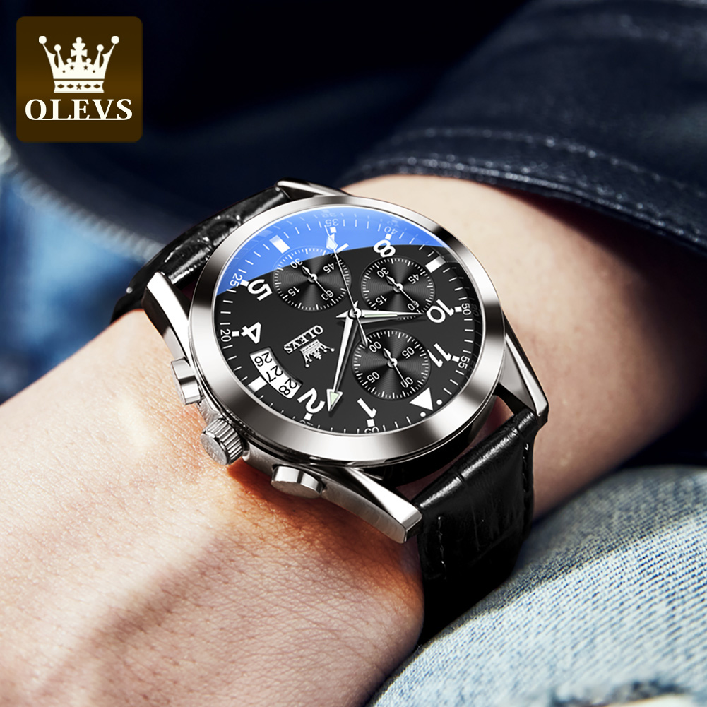 OLEVS Quartz Watch for Men Ori - Leather Watch Band Men 评论和价格