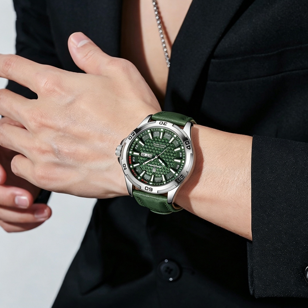 PAAZOMU Brand Men Fashion Quar - Leather Watch Band Men 评论和价格