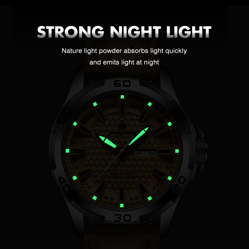 PAAZOMU Brand Men Fashion Quar - Leather Watch Band Men 评论和价格