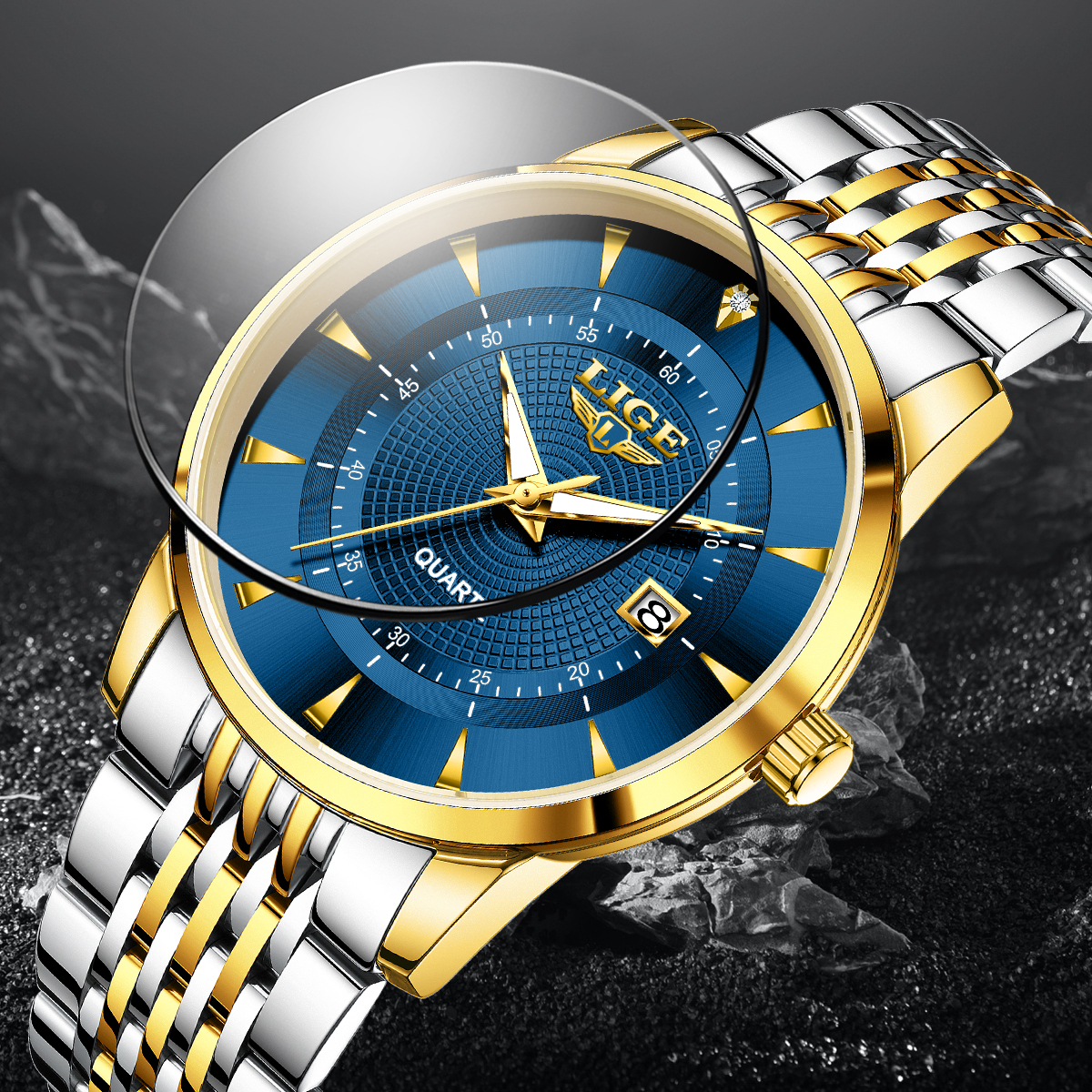 LIGE New 2026 Luxury Man Watch - Stainless Bracelet Diver 评论和价格