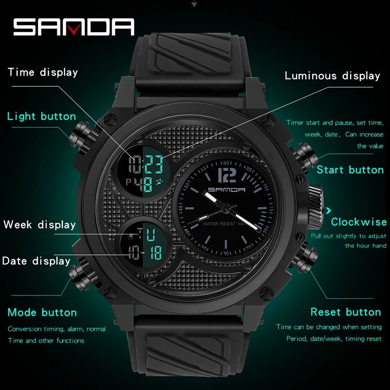 SANDA 3002 Brand Men's Dual Ti - Tropic Strap Vintage 评论和价格