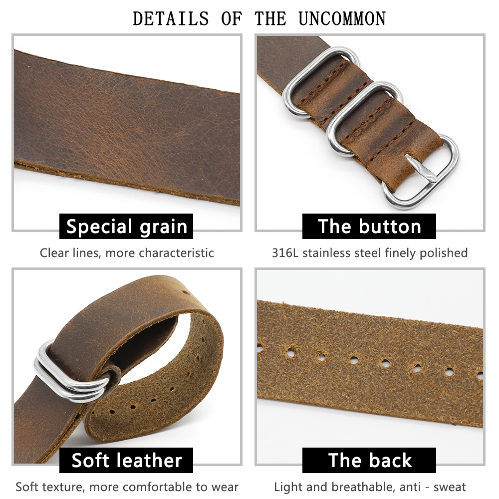 Genuine Leather Watch Band 18m - Suede Strap Watch 评论和价格