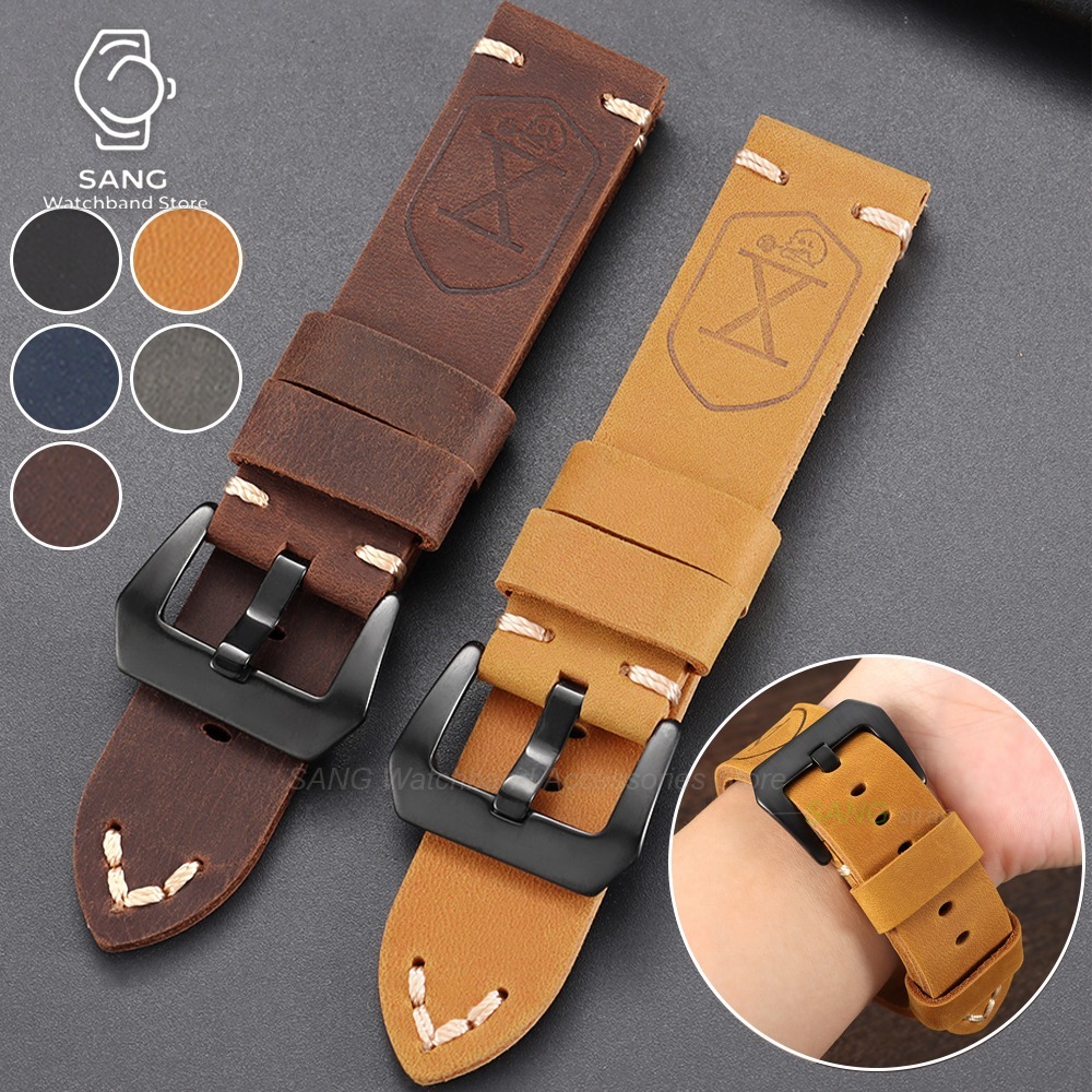 20mm 22mm 24mm 26mm Cowhide Le - Leather Watch Band Men 评论和价格