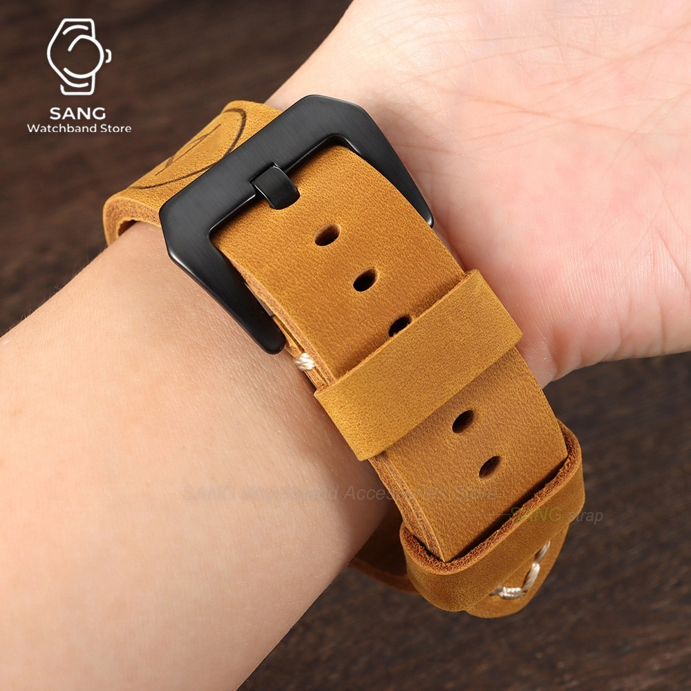 20mm 22mm 24mm 26mm Cowhide Le - Leather Watch Band Men 评论和价格