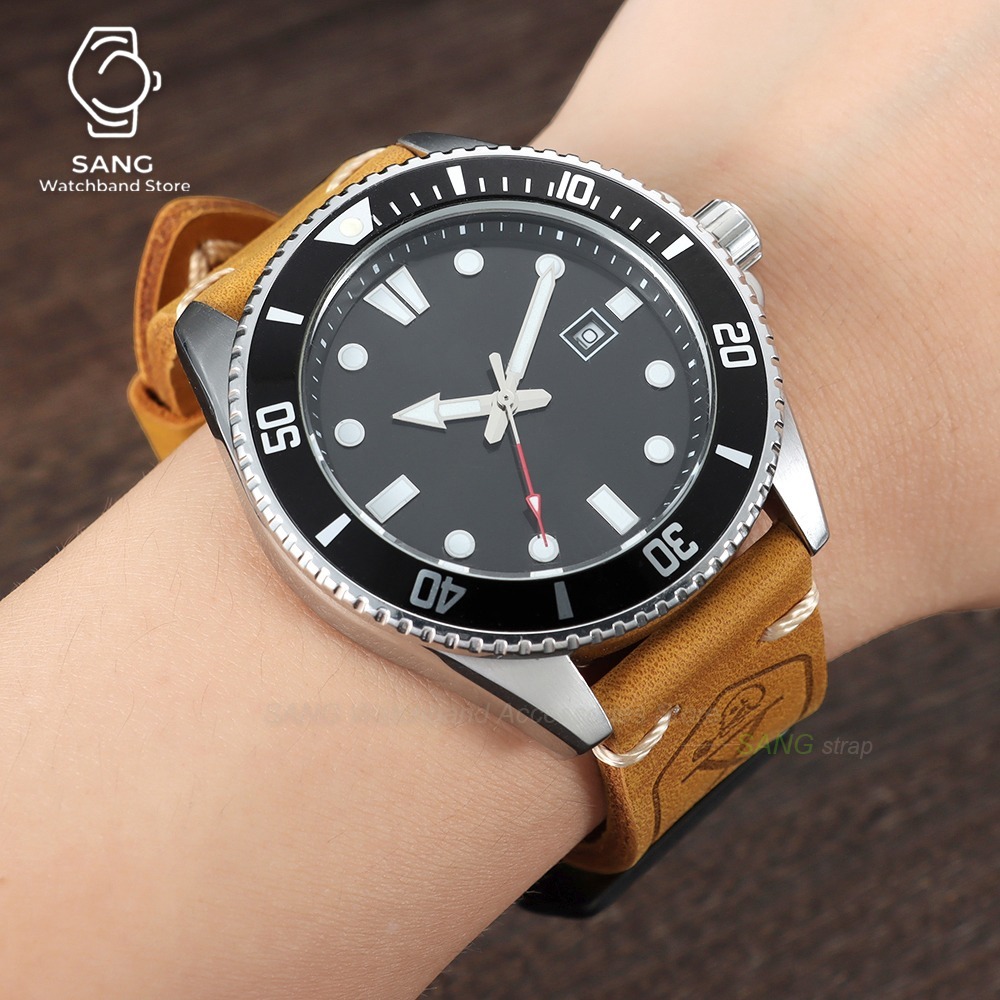 20mm 22mm 24mm 26mm Cowhide Le - Leather Watch Band Men 评论和价格