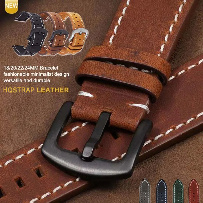 Retro Leather Watch Strap 18mm - Leather Strap Quick Release 评论和价格