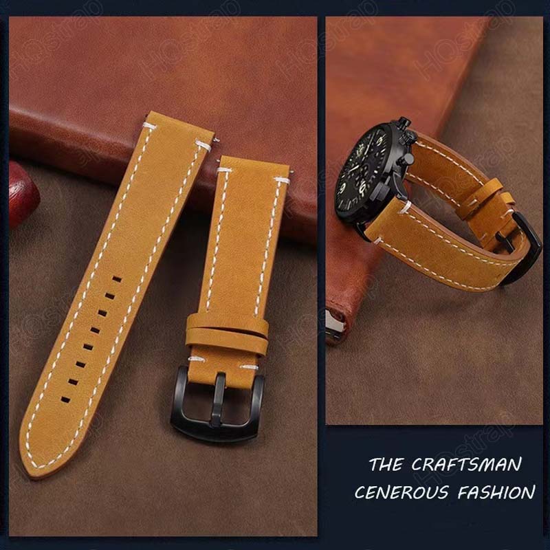 Retro Leather Watch Strap 18mm - Leather Strap Quick Release 评论和价格