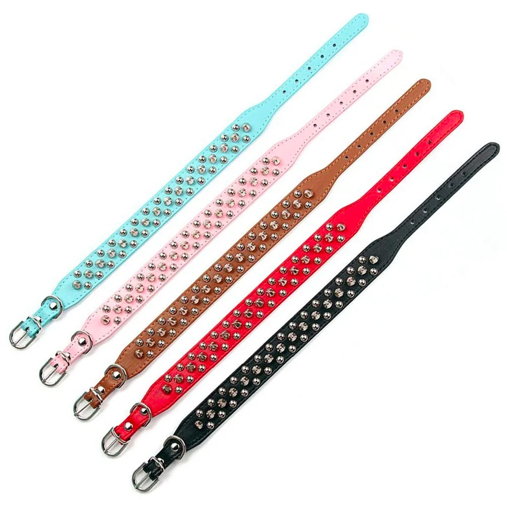Adjustable Leather Pet Dog col - Leather Strap Quick Release 评论和价格